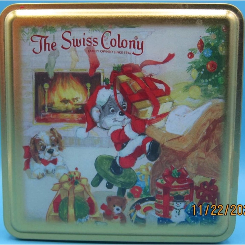 💥3/$15💥 MIX N MATCHSwiss Colony Holiday candy cookies tin Santa mouse